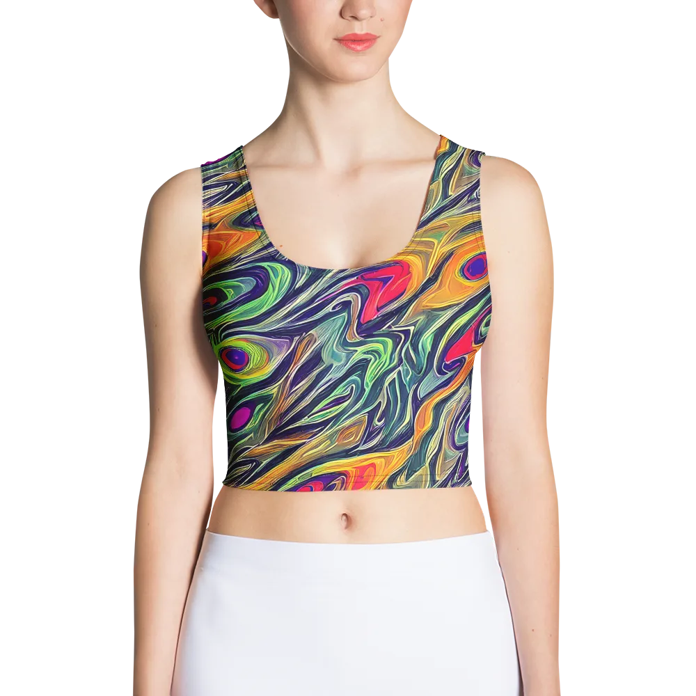 Chromatic Feather on Crop Top — Front