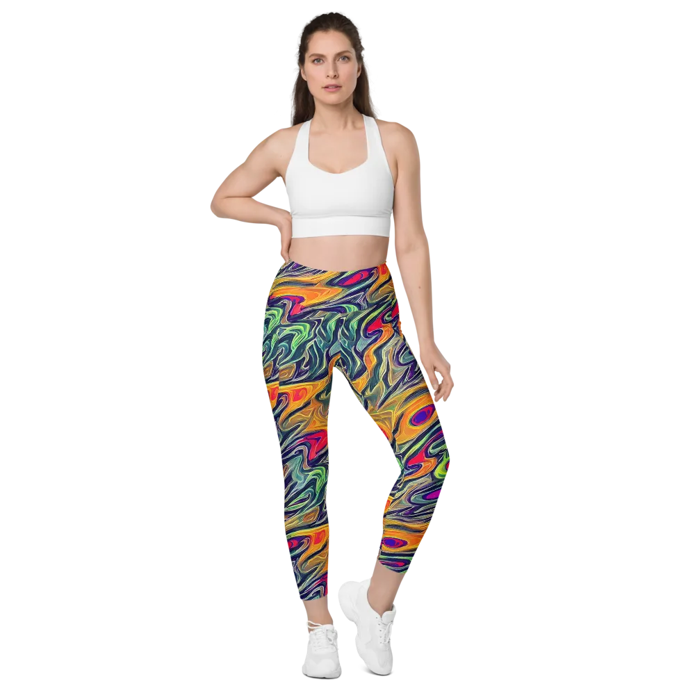 Chromatic Feather on Leggings with Pockets — Front