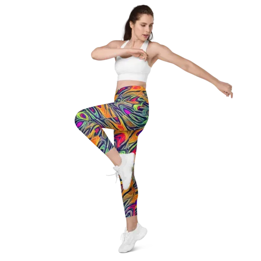 Chromatic Feather on a Leggings with Pockets