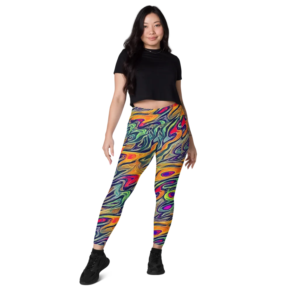 Chromatic Feather on Leggings with Pockets — Front