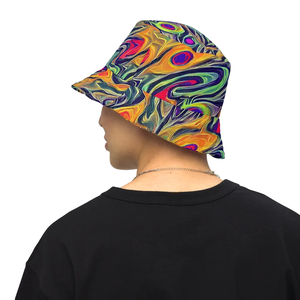 Chromatic Feather on Reversible Bucket Hat — Back Inside