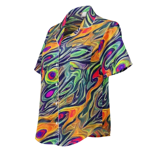Chromatic Feather on a Women's Short Sleeve Pajama Top
