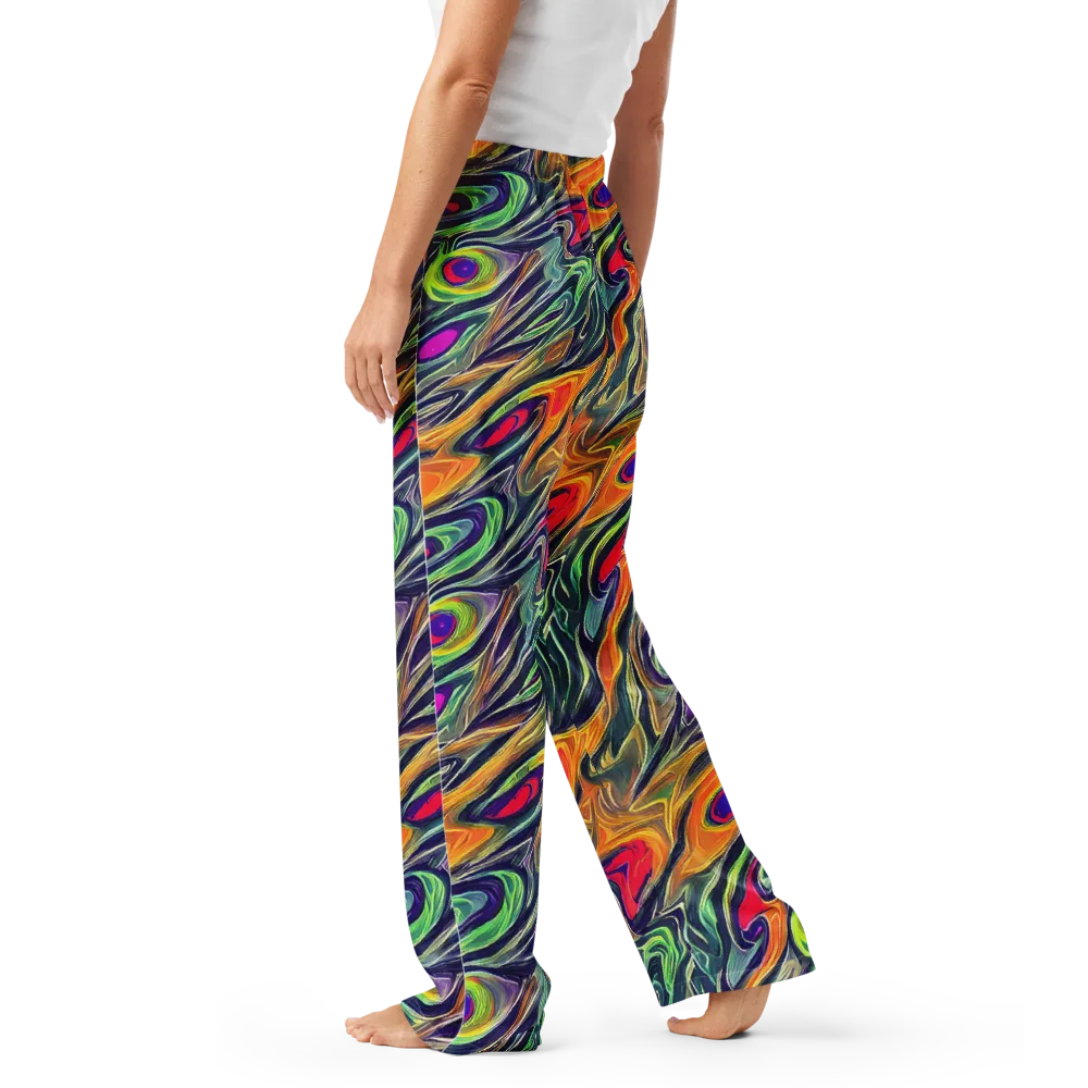 Chromatic Feather on Women's Pajama Pants — Left