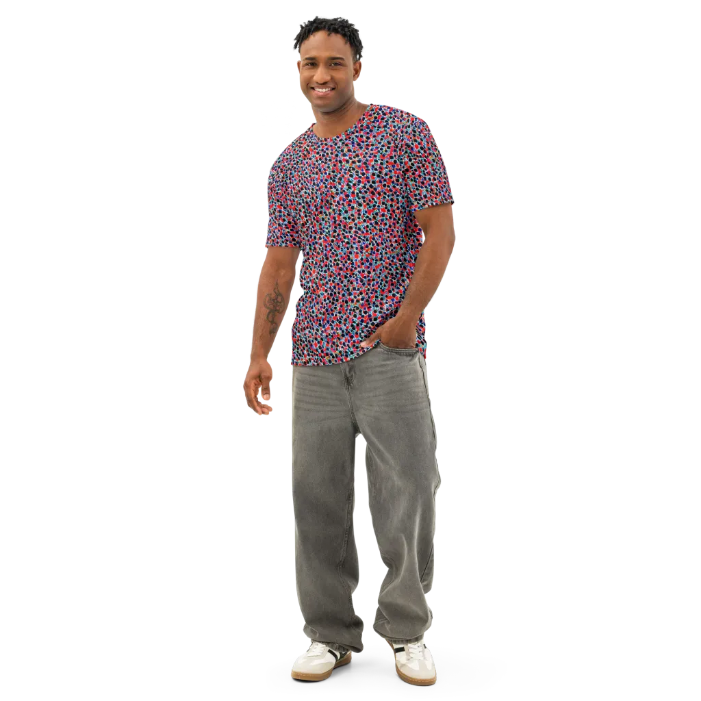 Color Circuit on Men's Cotton Crew Neck T-Shirt — Front