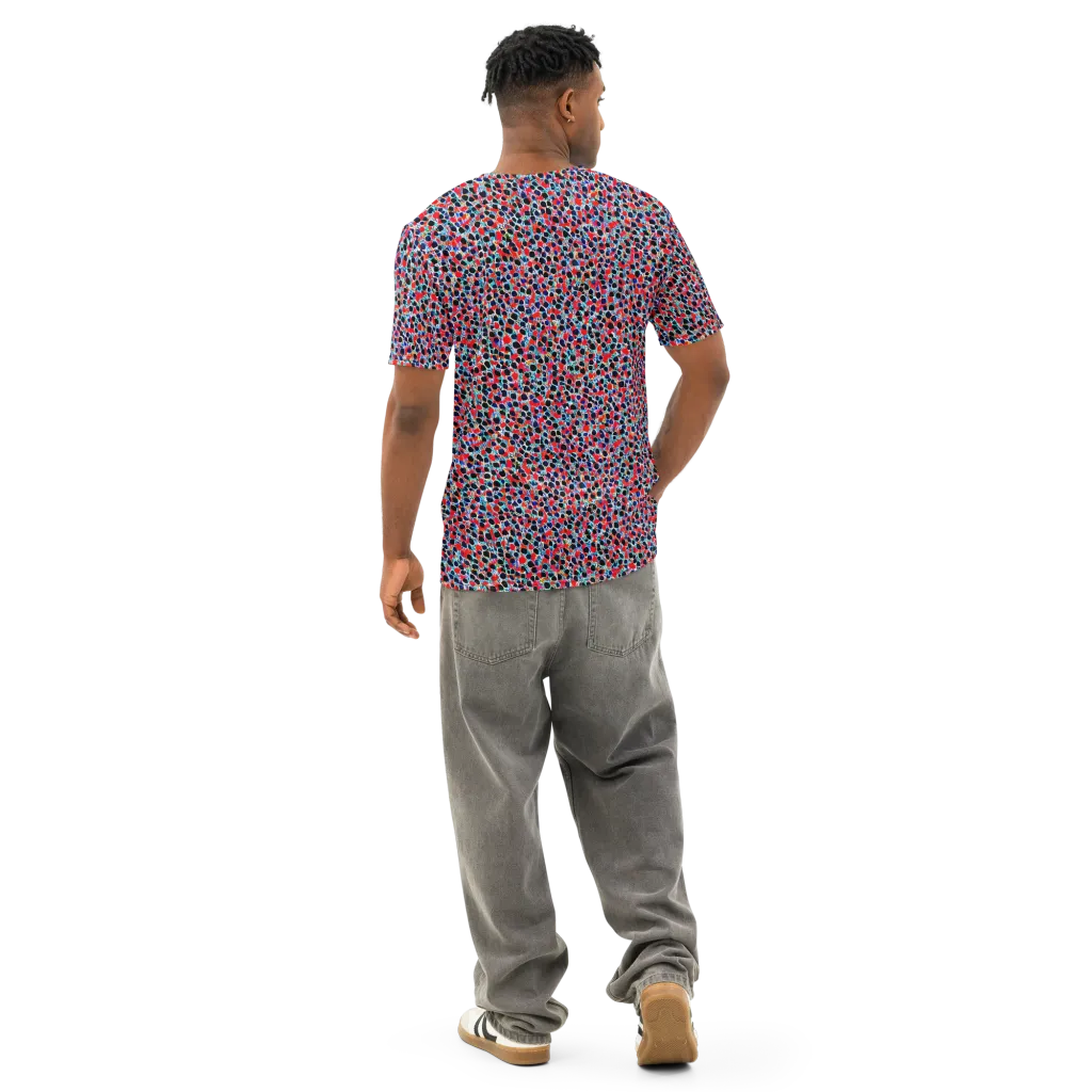 Color Circuit on Men's Cotton Crew Neck T-Shirt — Back