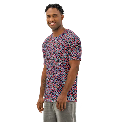 Color Circuit on a Men's Cotton Crew Neck T-Shirt