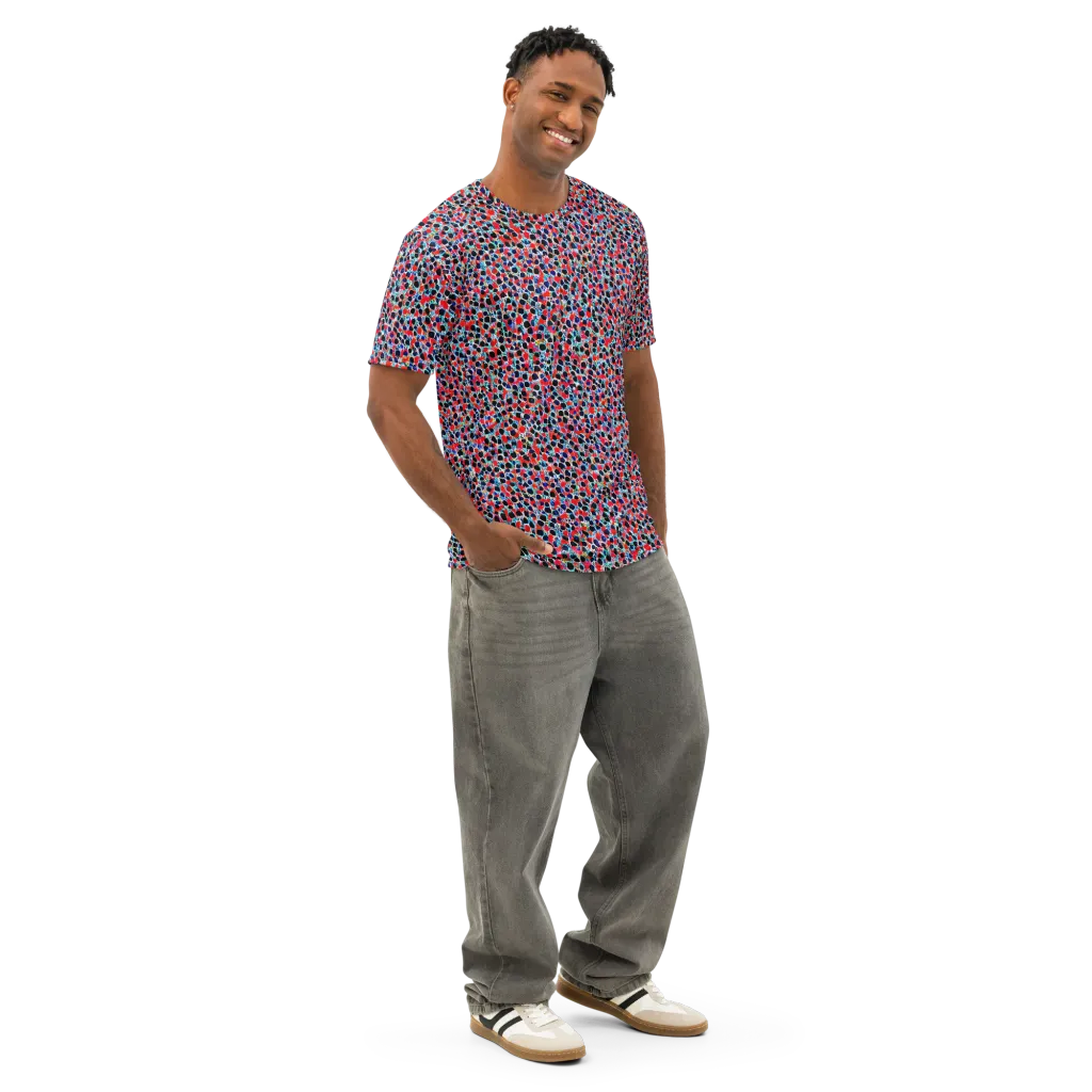 Color Circuit on Men's Cotton Crew Neck T-Shirt — Right Front