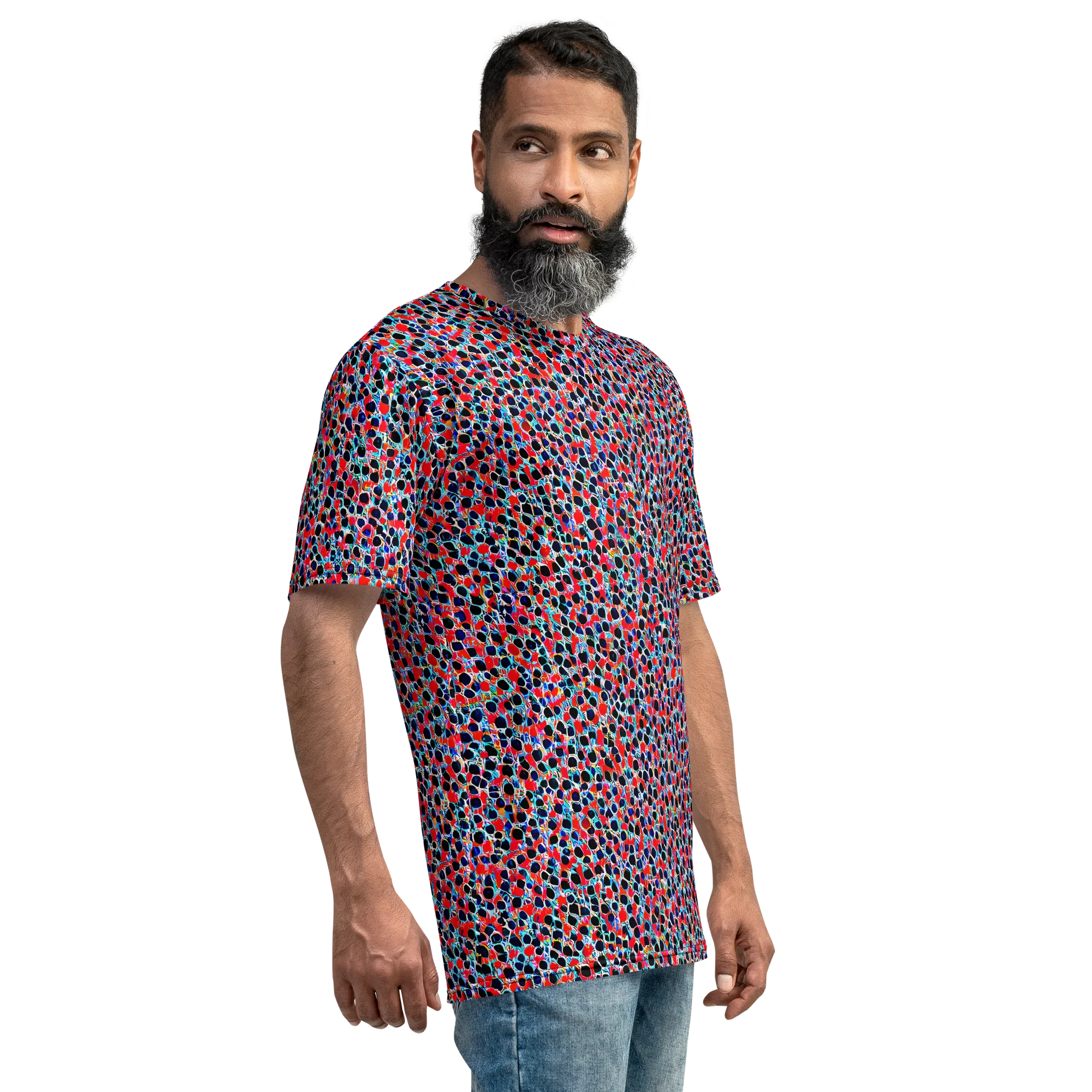 Color Circuit on Men's Crew Neck T-Shirt — Right