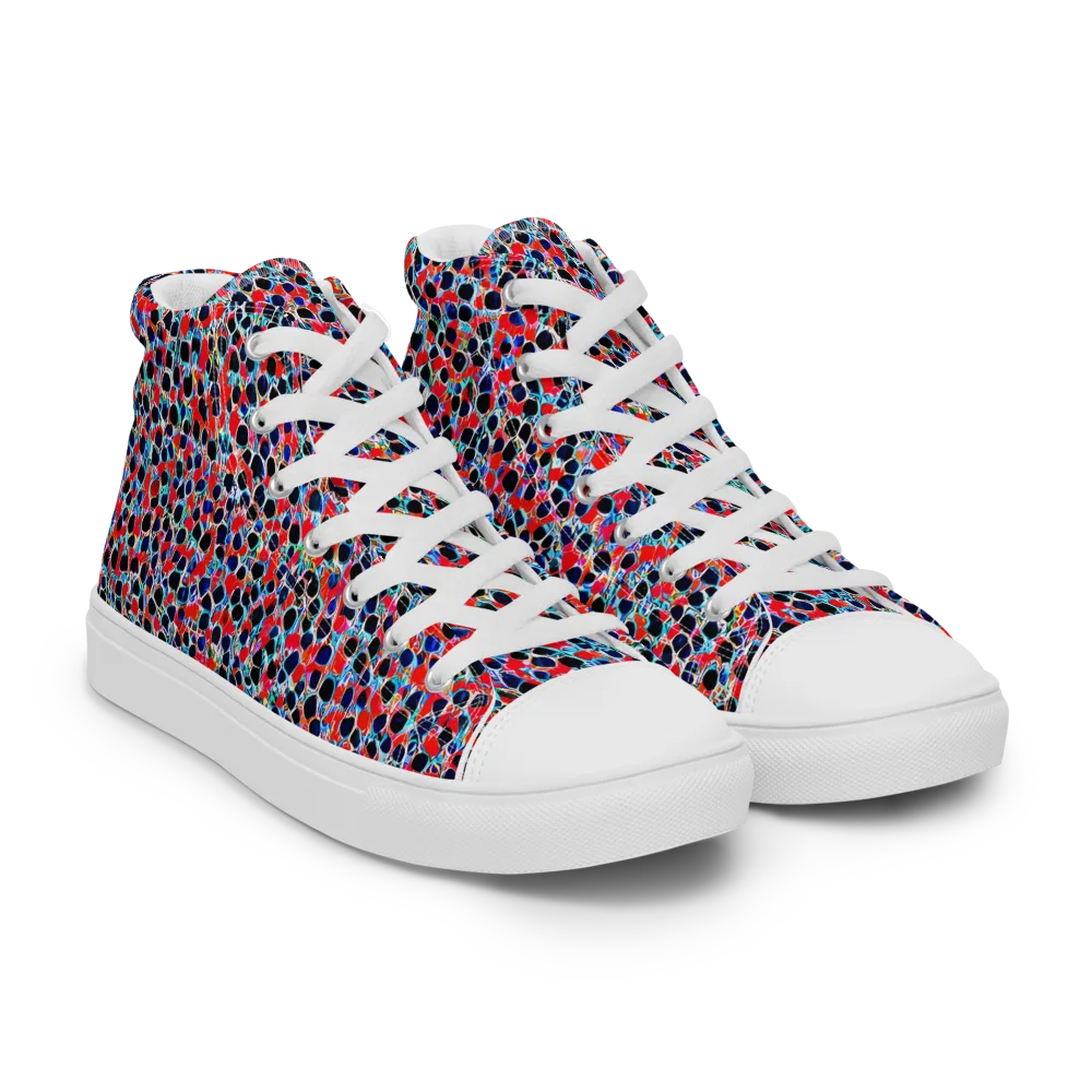 Color Circuit on Men's High Top Canvas Shoes — Right Front