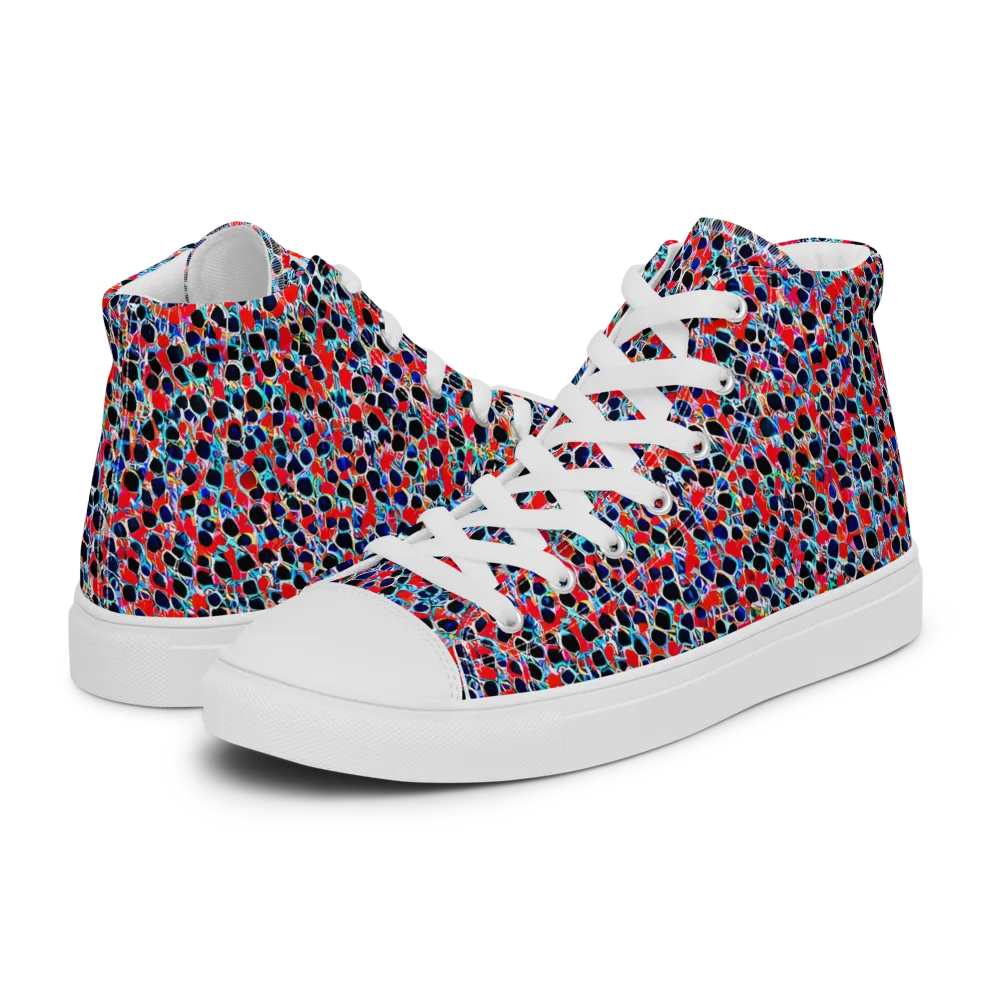 Color Circuit on Men's High Top Canvas Shoes — Left
