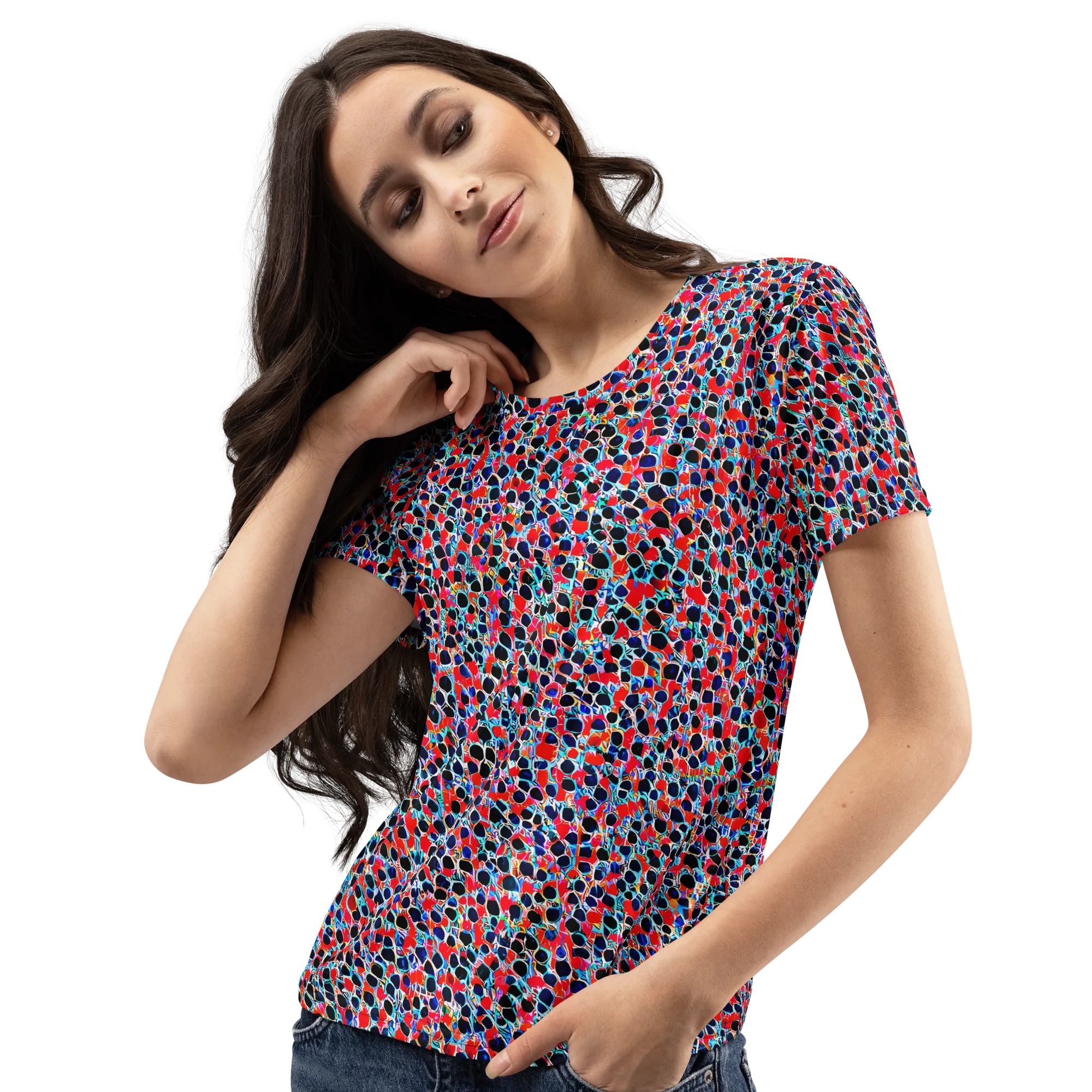 Color Circuit on Women's Crew Neck T-Shirt — Left Front