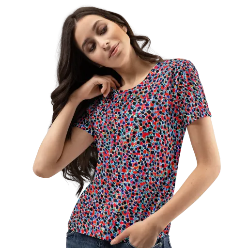 Color Circuit on a Women's Crew Neck T-Shirt