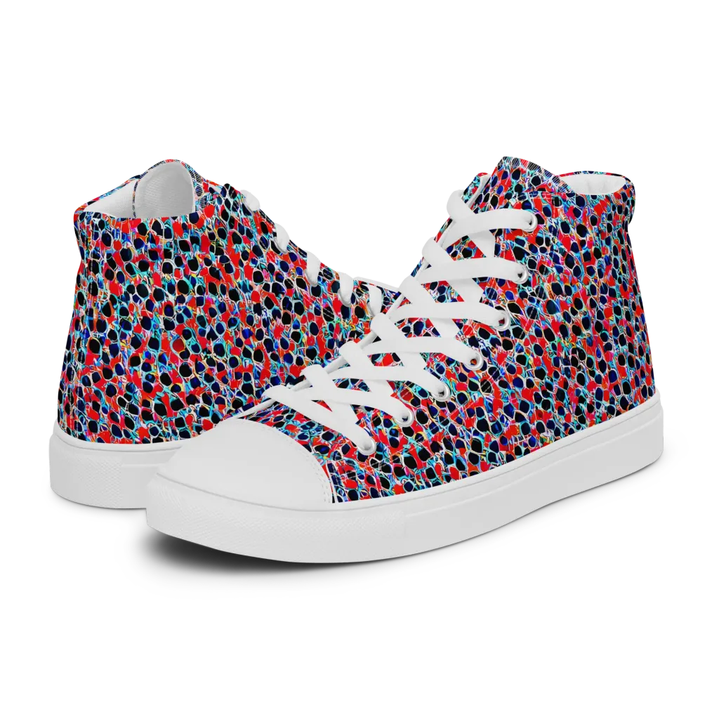 Color Circuit on Women's High Top Canvas Shoes — Left