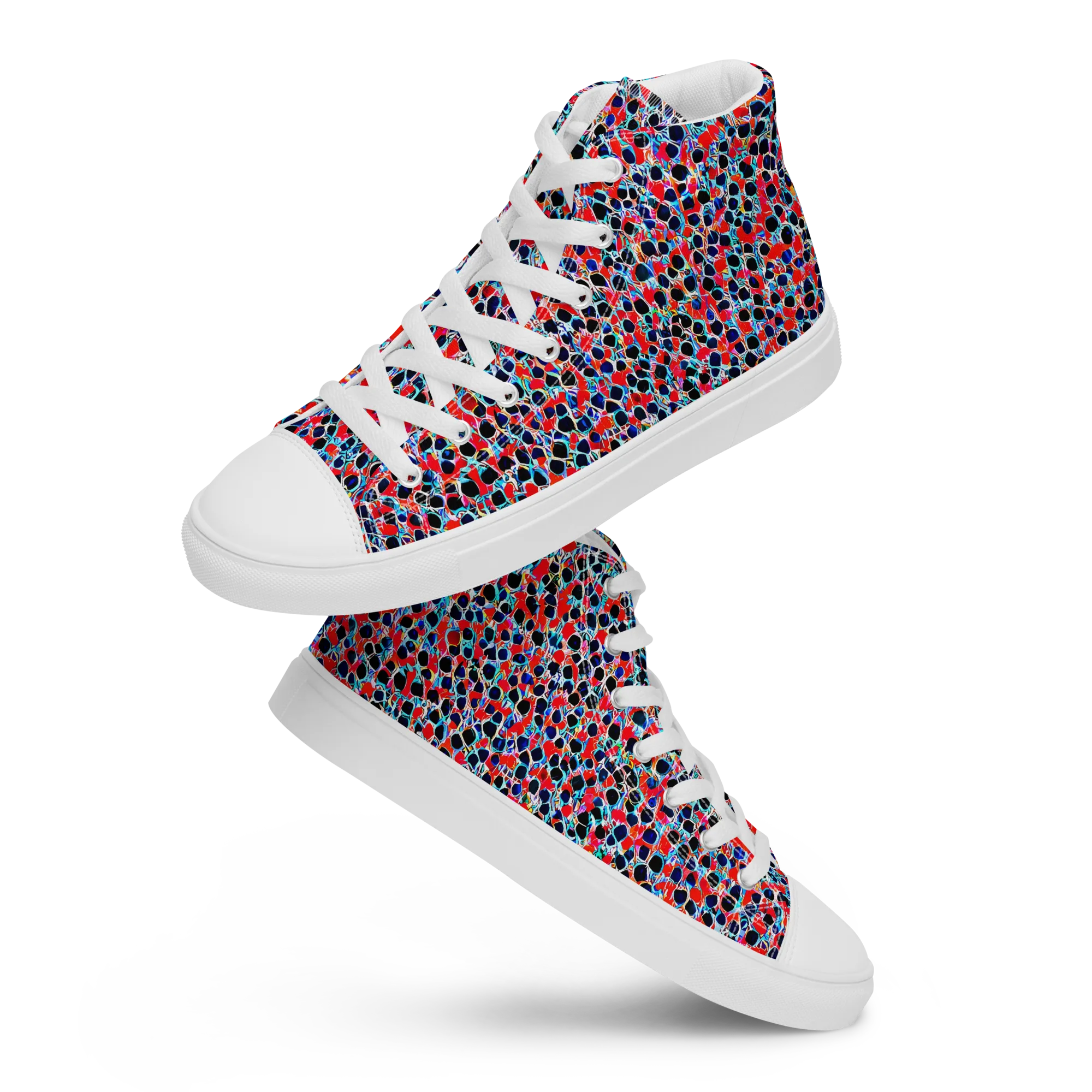 Color Circuit on Women's High Top Canvas Shoes — Front