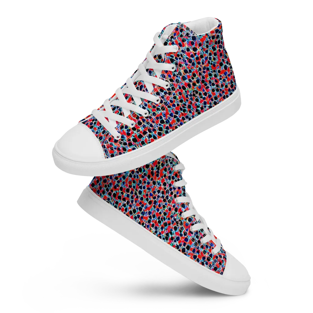 Color Circuit on Women's High Top Canvas Shoes — Front
