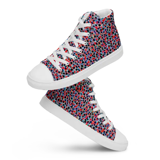 Color Circuit on a Women's High Top Canvas Shoes