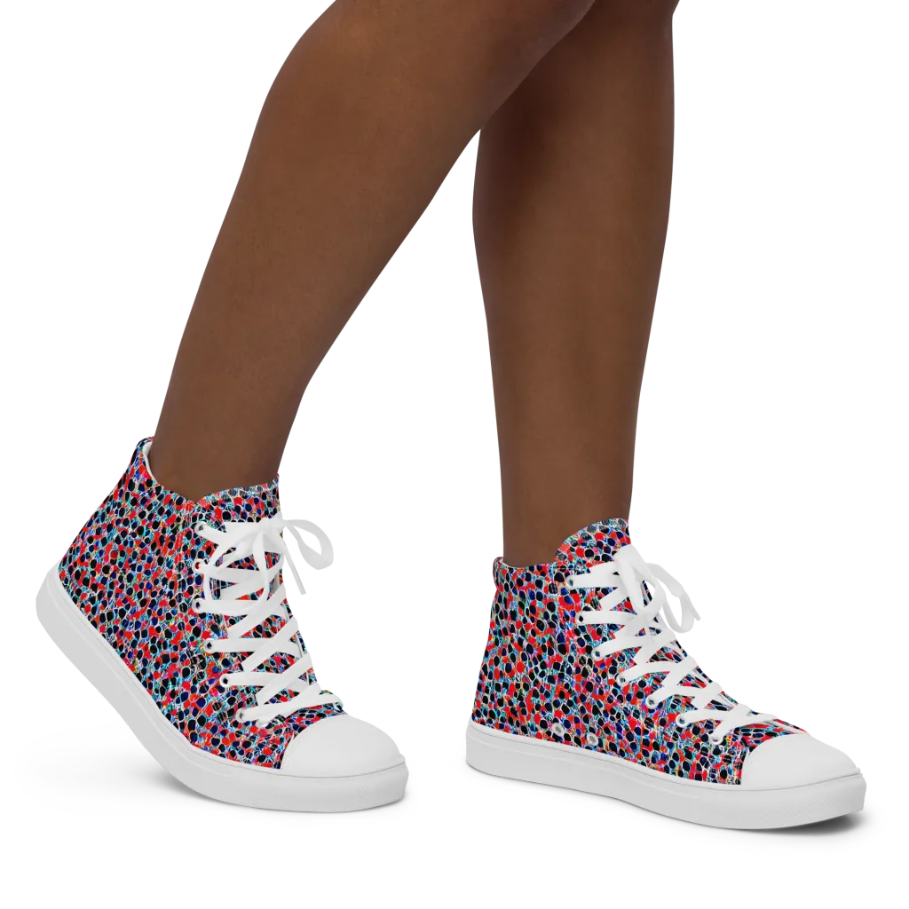 Color Circuit on Women's High Top Canvas Shoes — Right