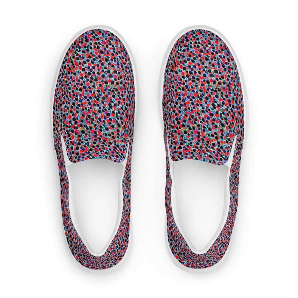 Color Circuit on Men's Slip-On Canvas Shoes — Front