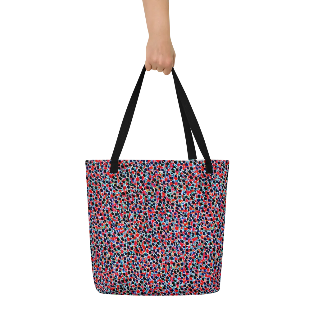 Color Circuit on Large Tote Bag W/ Pocket — Front