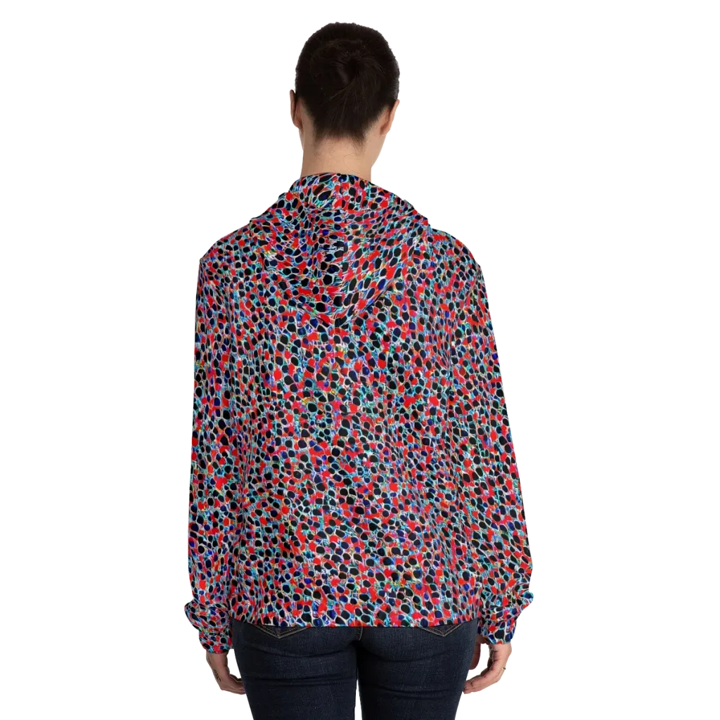 Color Circuit on Women's Full-Zip Hoodie — Back On Person