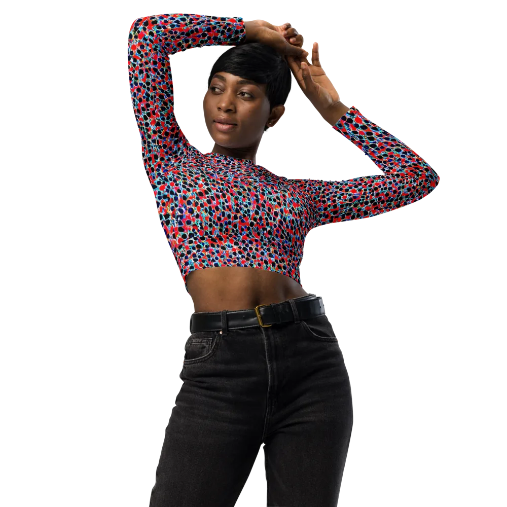 Color Circuit on Long Sleeve Crop Top — Front