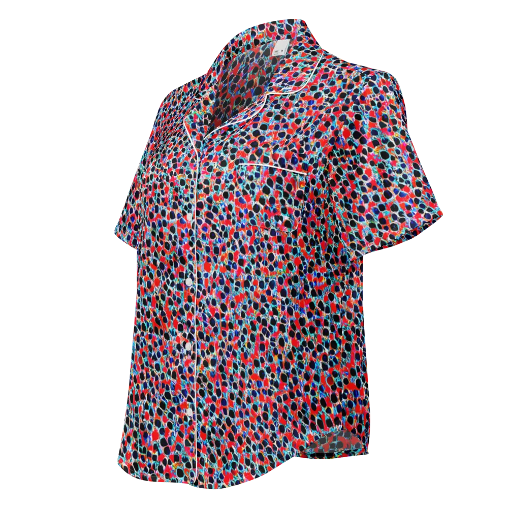 Color Circuit on Women's Short Sleeve Pajama Top — Left Front