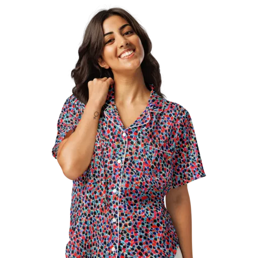 Color Circuit on a Women's Short Sleeve Pajama Top