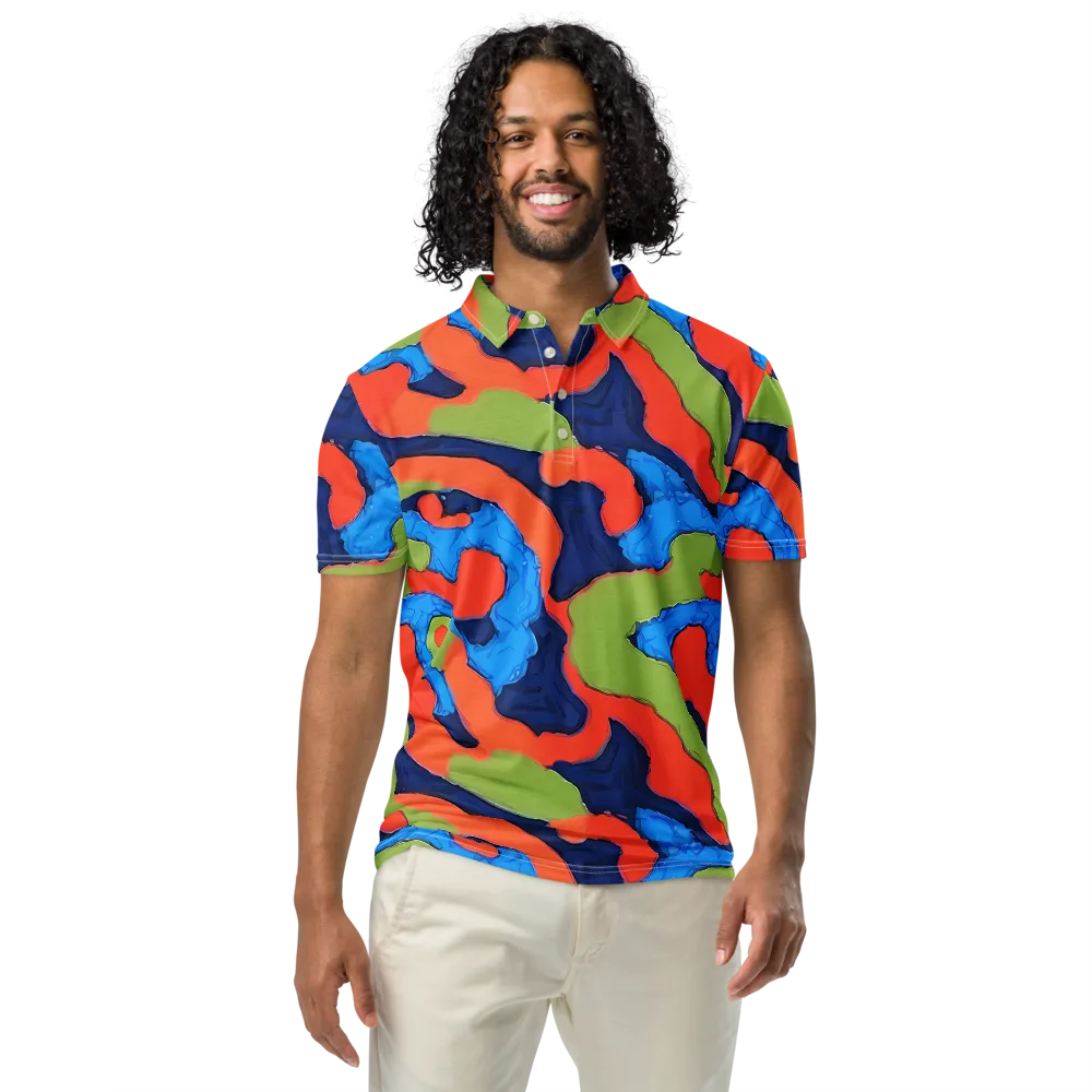 Prism Melt on Men's Slim Fit Polo Shirt — Front