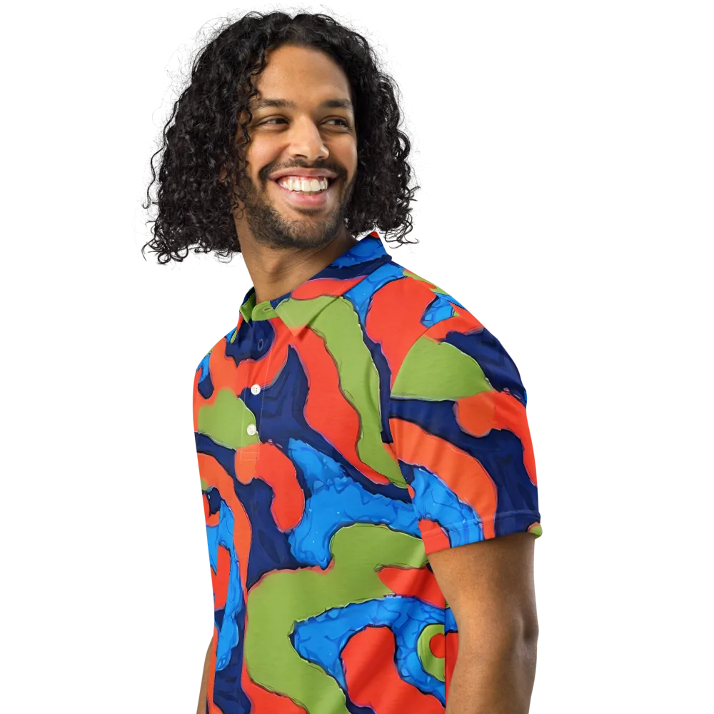 Prism Melt on Men's Slim Fit Polo Shirt — Left Front