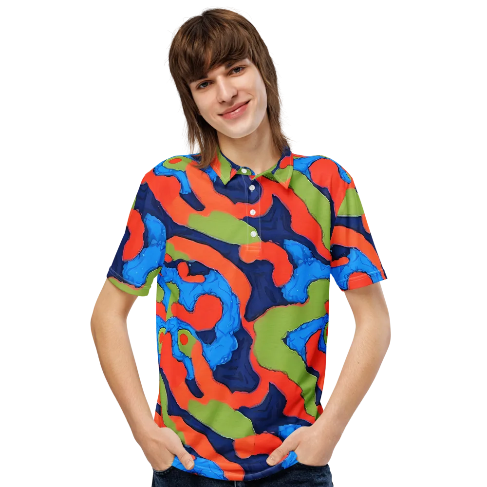 Prism Melt on Men's Slim Fit Polo Shirt — Front