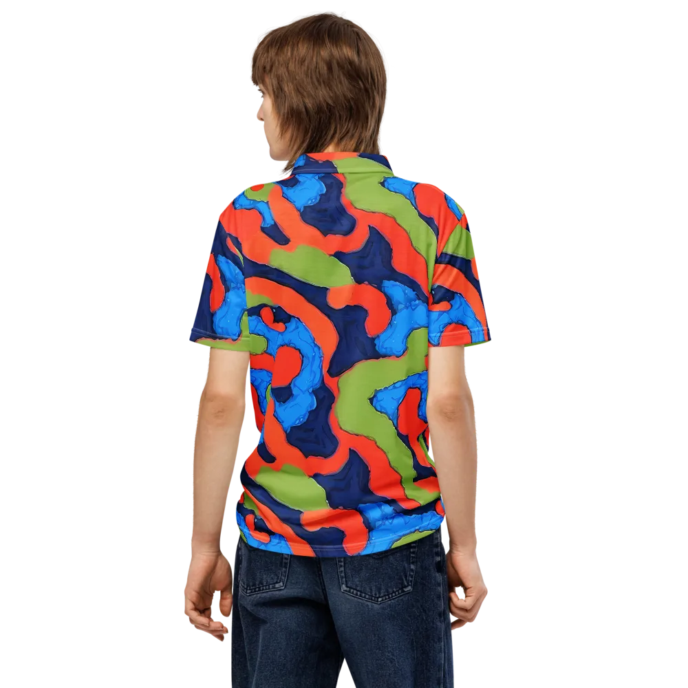 Prism Melt on Men's Slim Fit Polo Shirt — Back