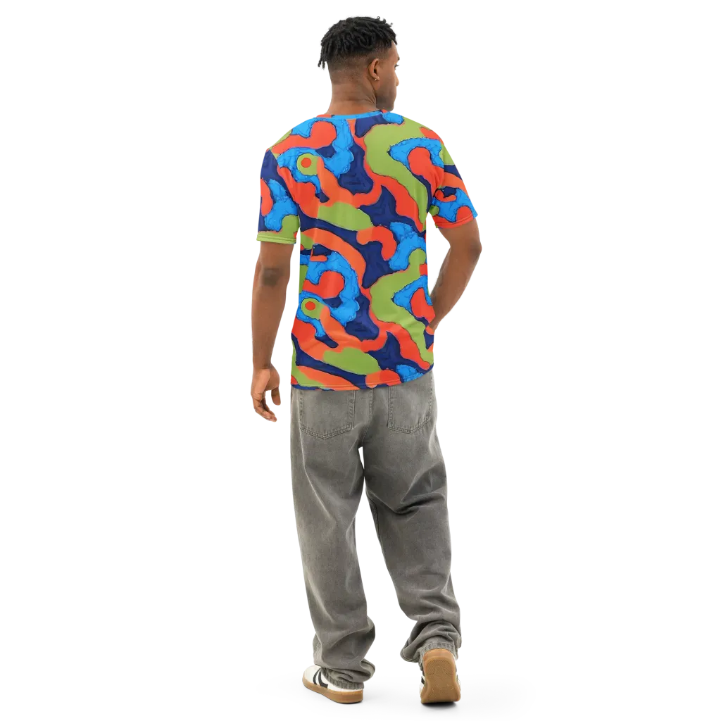 Prism Melt on Men's Cotton Crew Neck T-Shirt — Back