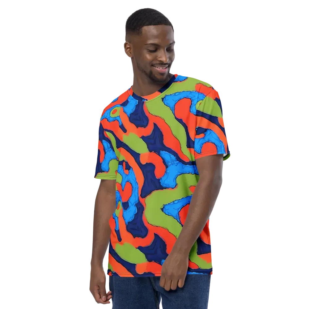 Prism Melt on Men's Crew Neck T-Shirt — Left