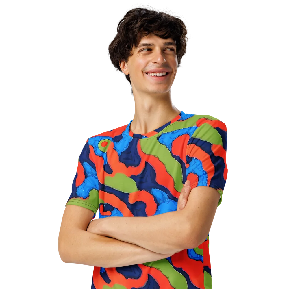 Prism Melt on Men's Crew Neck T-Shirt — Left Front