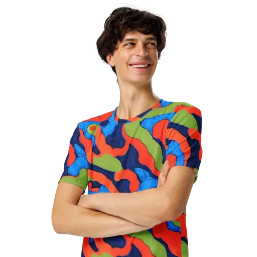 Prism Melt on a Men's Crew Neck T-Shirt