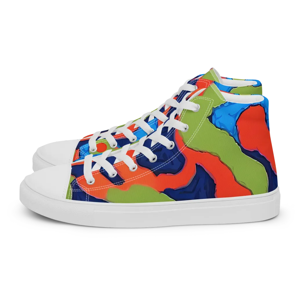 Prism Melt on Men's High Top Canvas Shoes — Left