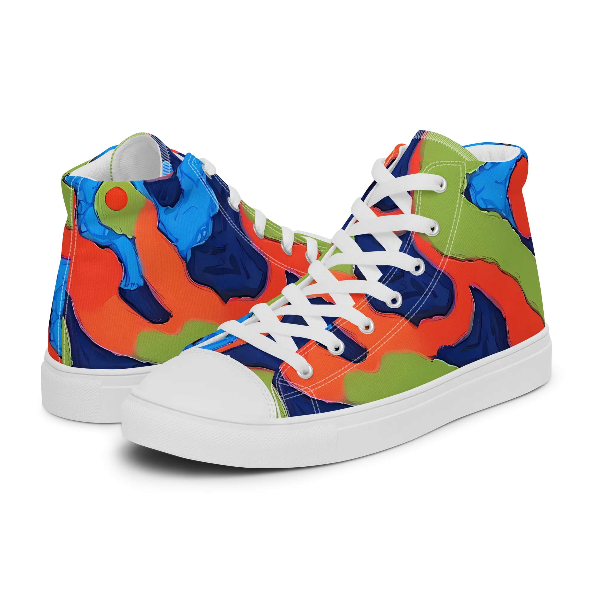 Prism Melt on Men's High Top Canvas Shoes — Left