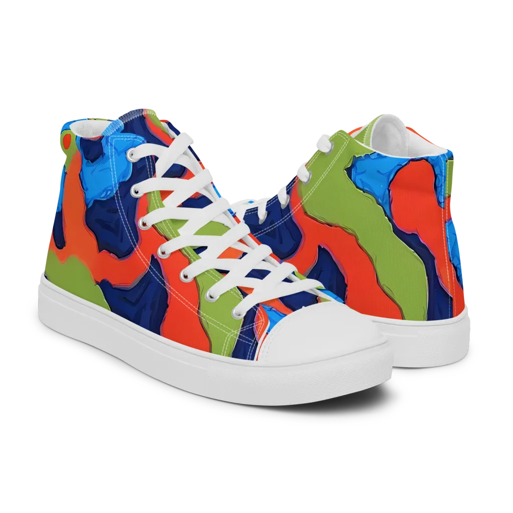 Prism Melt on Men's High Top Canvas Shoes — Right