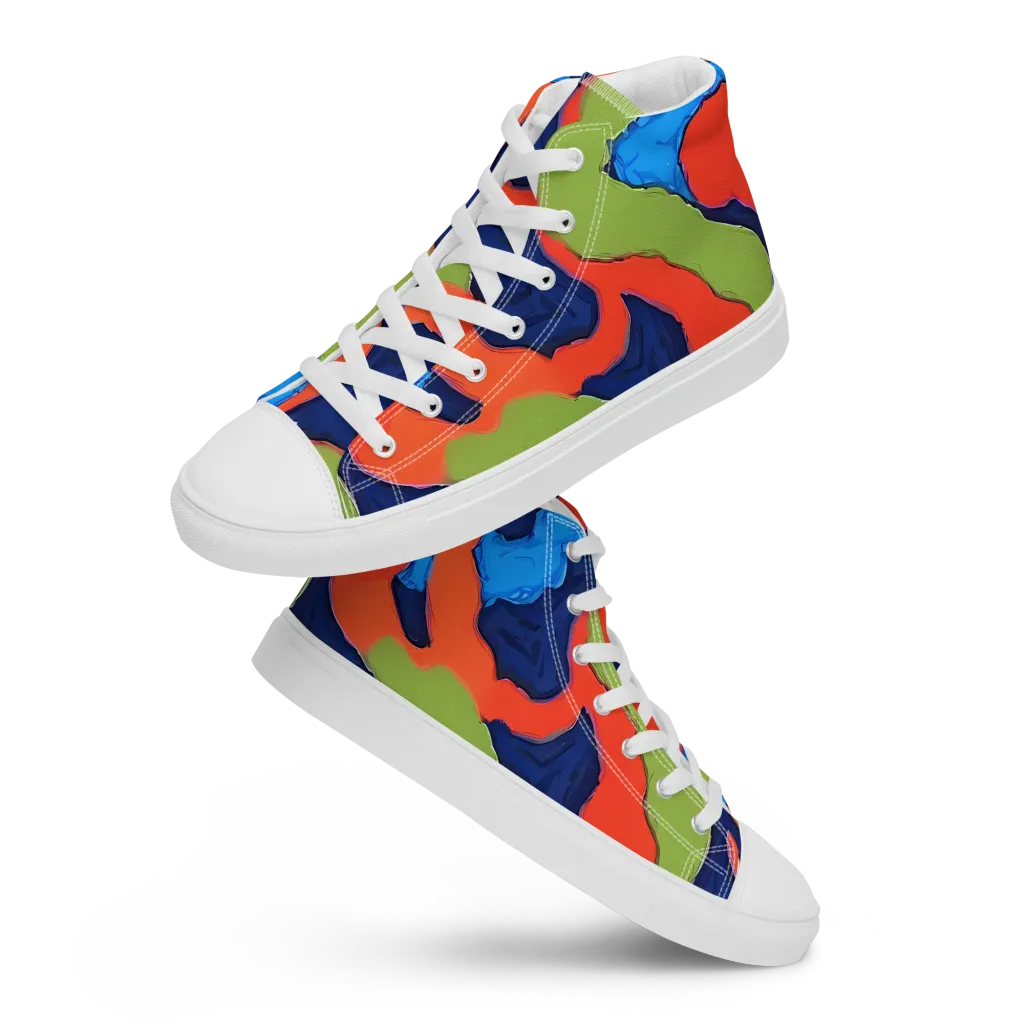 Prism Melt on Men's High Top Canvas Shoes — Front