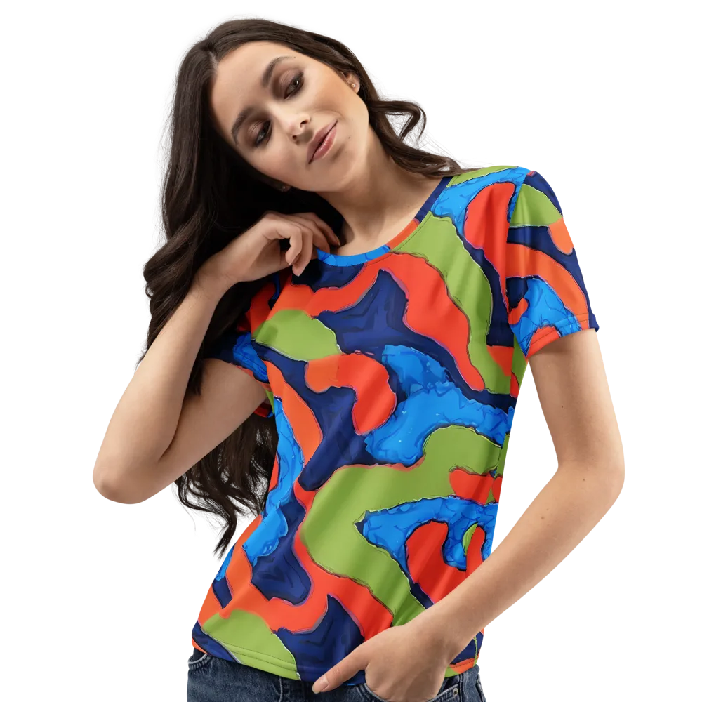 Prism Melt on Women's Crew Neck T-Shirt — Left Front