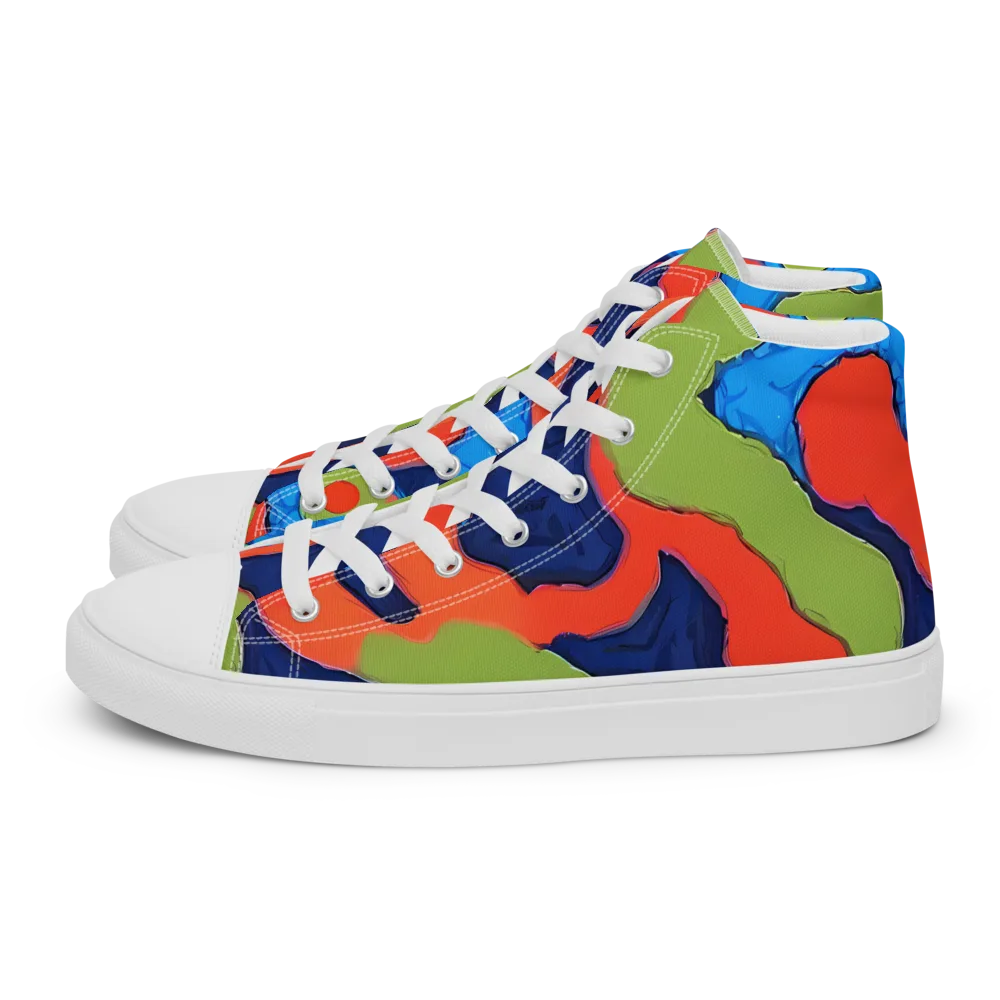 Prism Melt on Women's High Top Canvas Shoes — Left