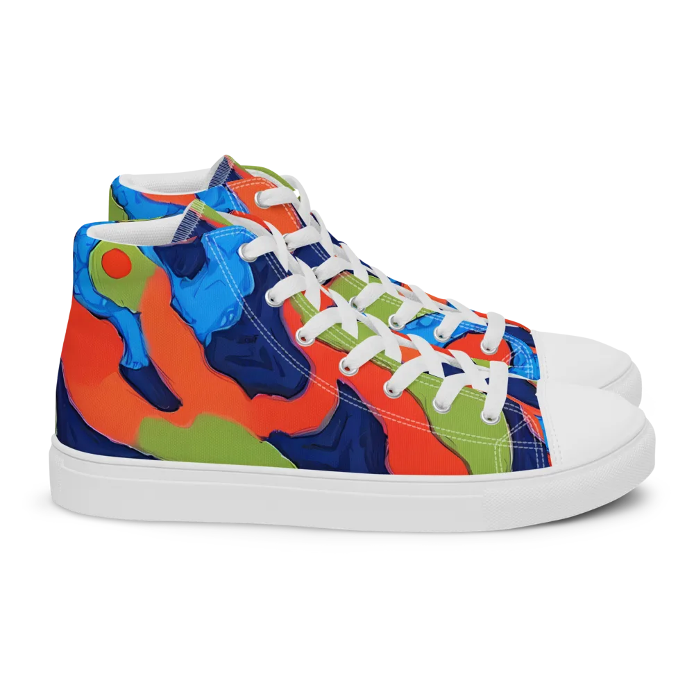 Prism Melt on Women's High Top Canvas Shoes — Right