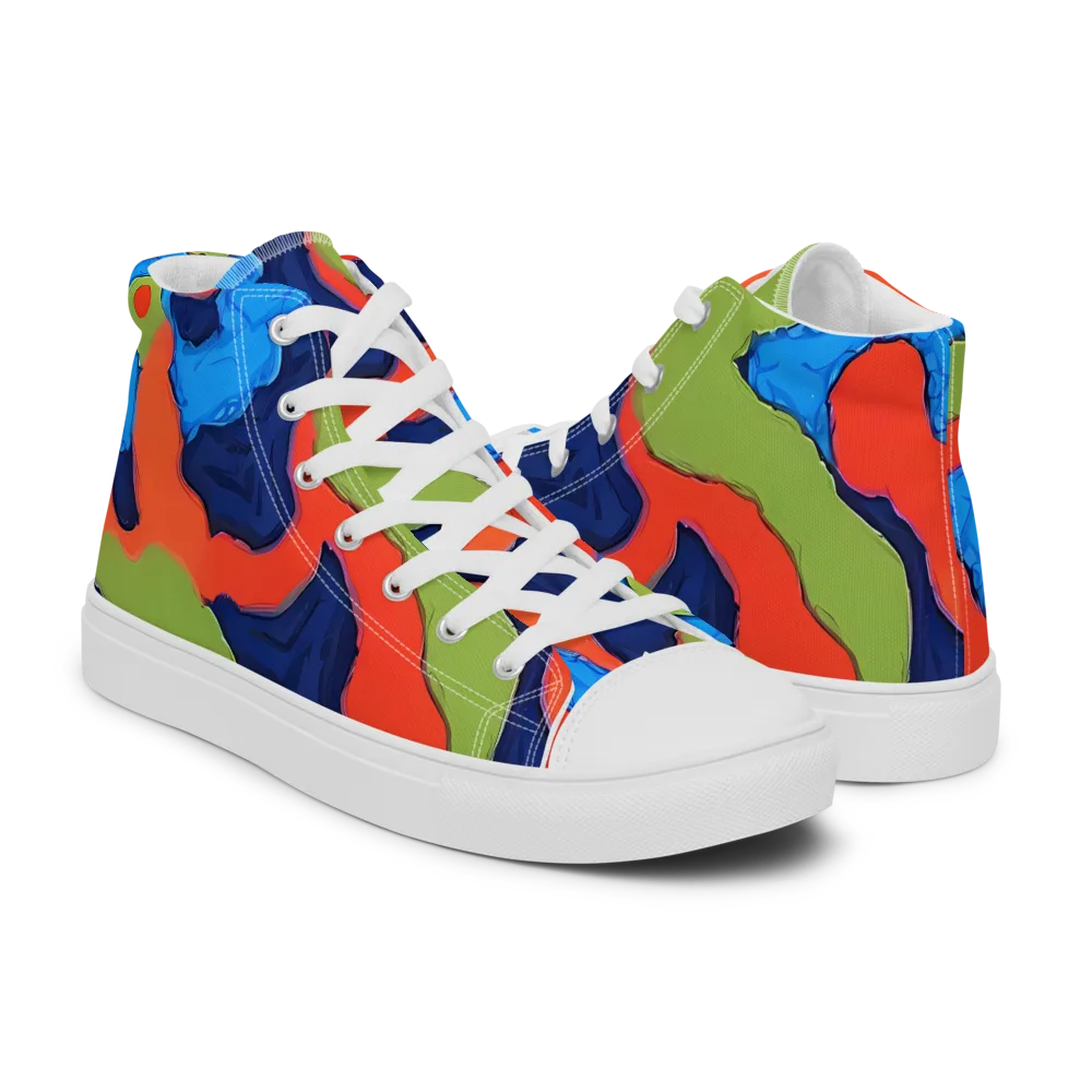 Prism Melt on Women's High Top Canvas Shoes — Right