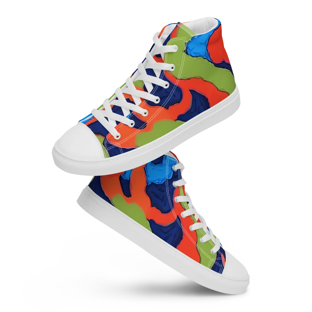 Prism Melt on Women's High Top Canvas Shoes — Front