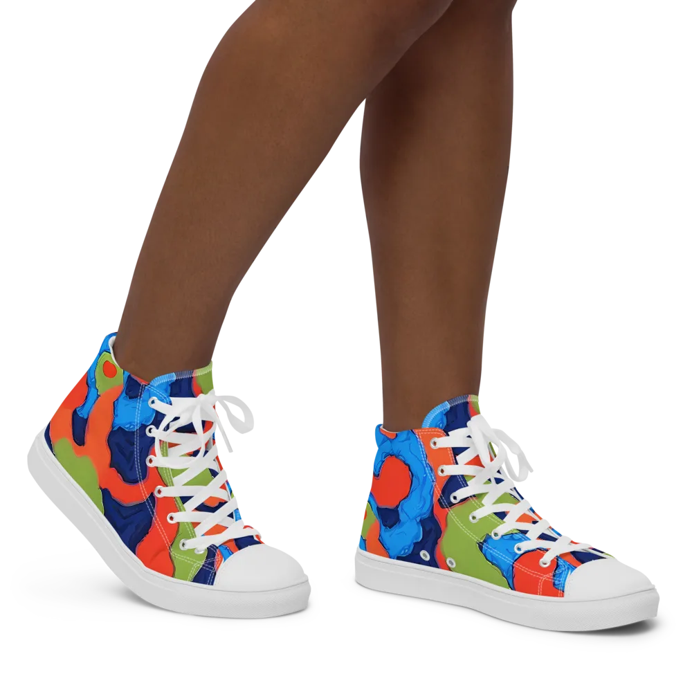 Prism Melt on Women's High Top Canvas Shoes — Right