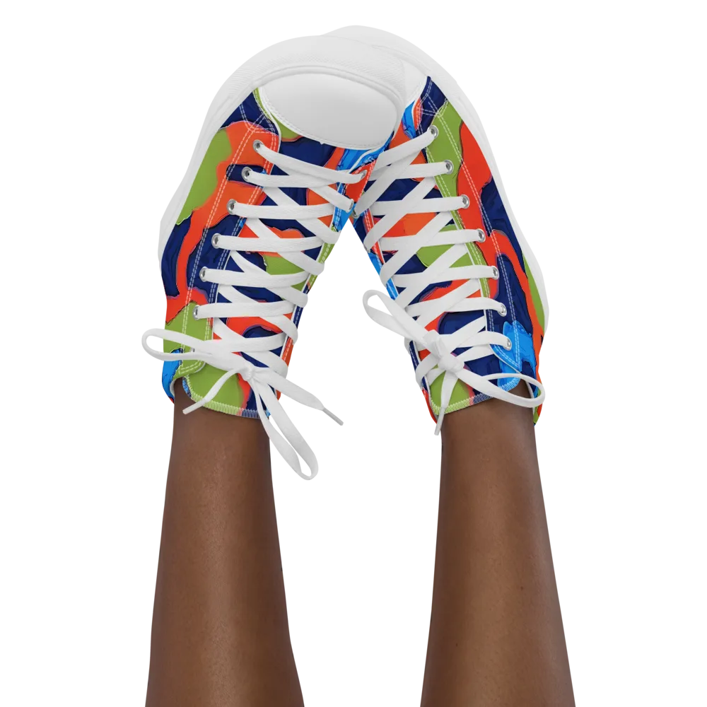 Prism Melt on Women's High Top Canvas Shoes — Front