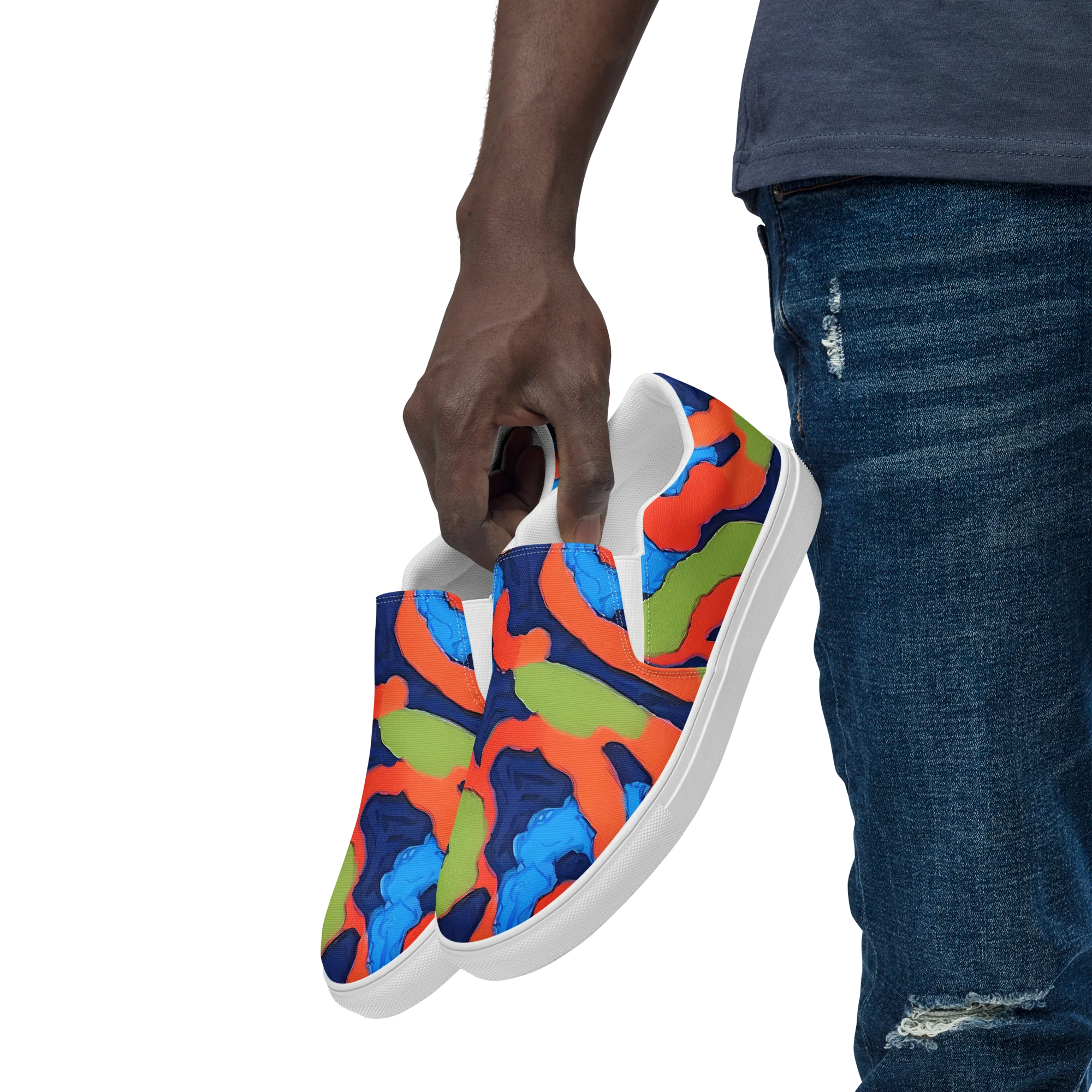 Prism Melt on Men's Slip-On Canvas Shoes — Left Front