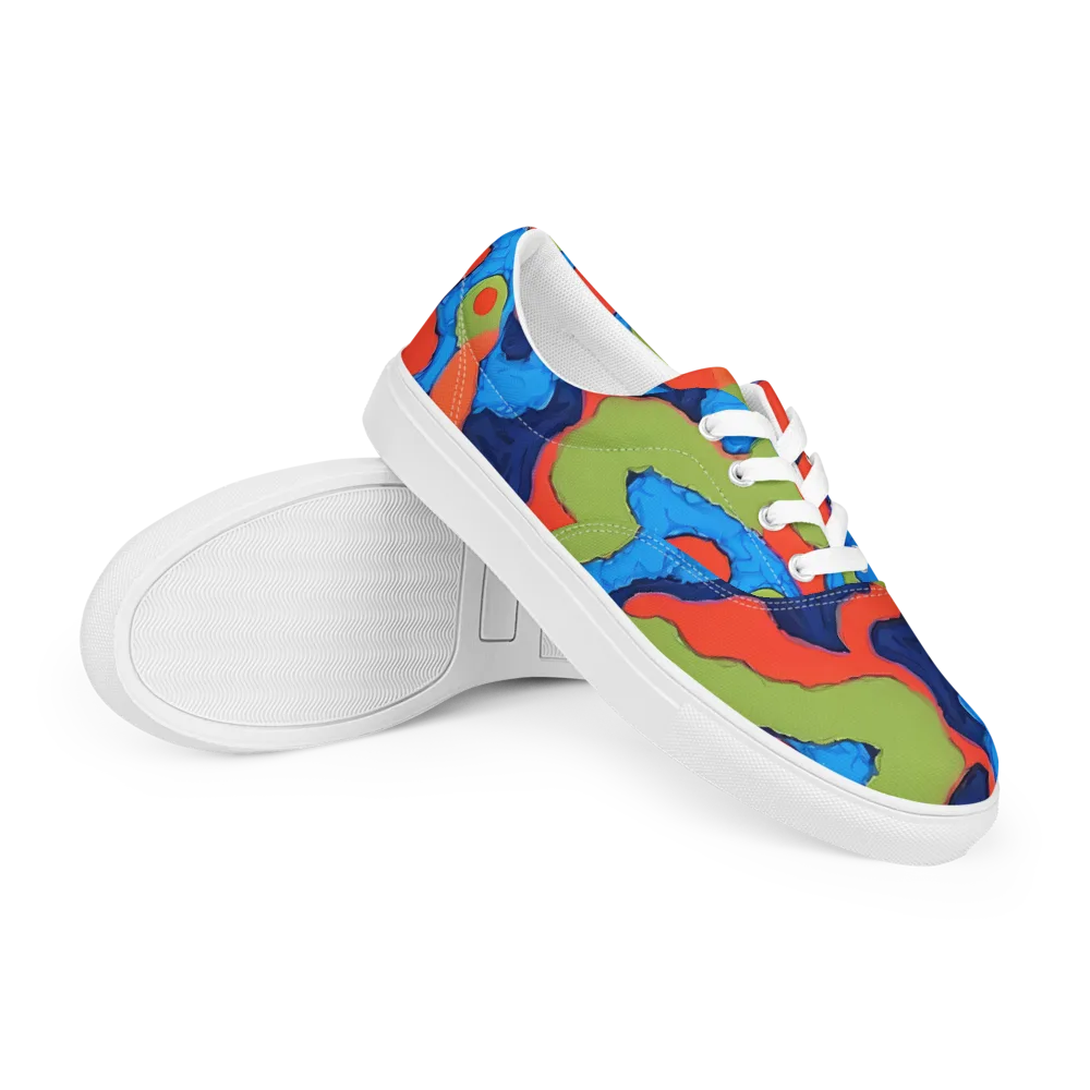 Prism Melt on Men's Lace-Up Canvas Shoes — Right Front