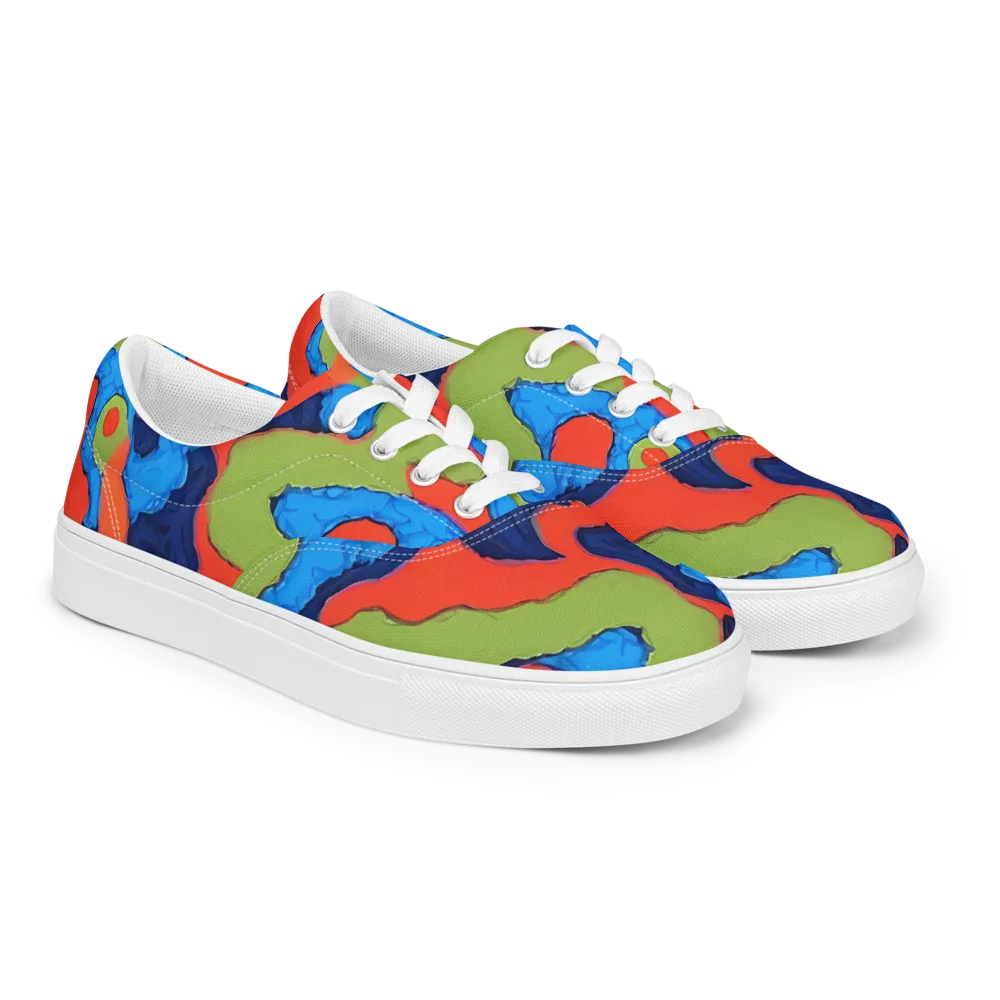 Prism Melt on Men's Lace-Up Canvas Shoes — Right Front