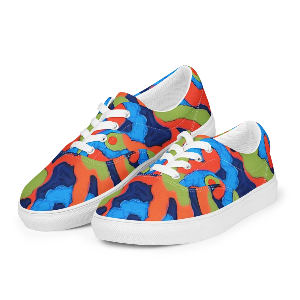 Prism Melt on Men's Lace-Up Canvas Shoes — Left Front